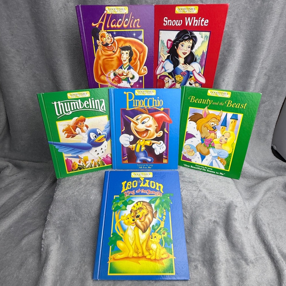 Vintage 1994 GoodTimes Storybook Classic Hardcover Books Lot of 6 Aladdin Disney